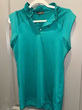 HKM Horse riding Aqua Teal Sleeveless Polo Top equestrian
